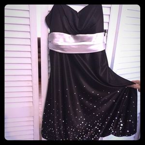Party dress size 9 black with silver band